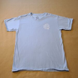 Anti Social Social Club Light Blue Logo Cotton T-Shirt Men's Size XL